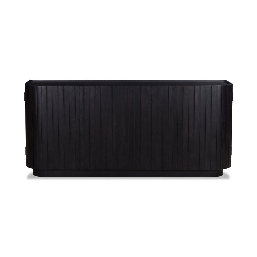 Black rectangular sideboard on a white background