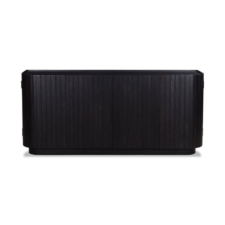 Black rectangular sideboard on a white background