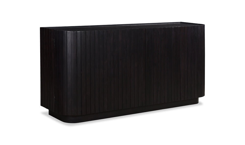 Black rectangular sideboard on a white background