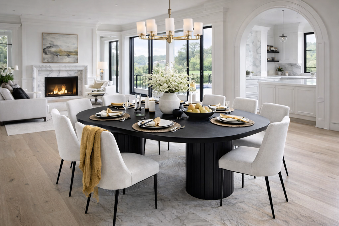 Povera Modern Solid Wood Dining Table – Luxury 6 seat