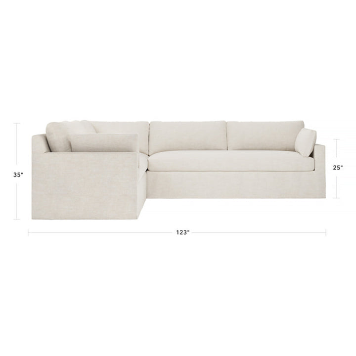 Weybridge Sea Salt Performance Slipcovered Corner Sectional - Right End - 123"