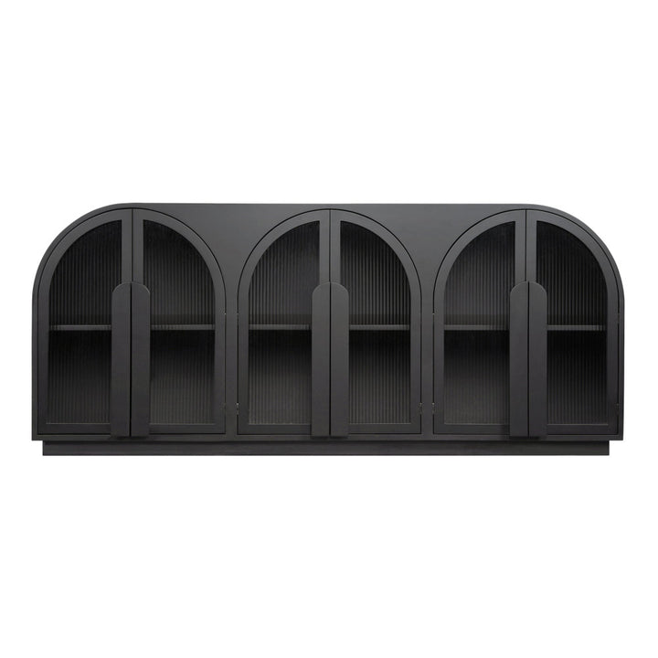 Black sideboard on a white background