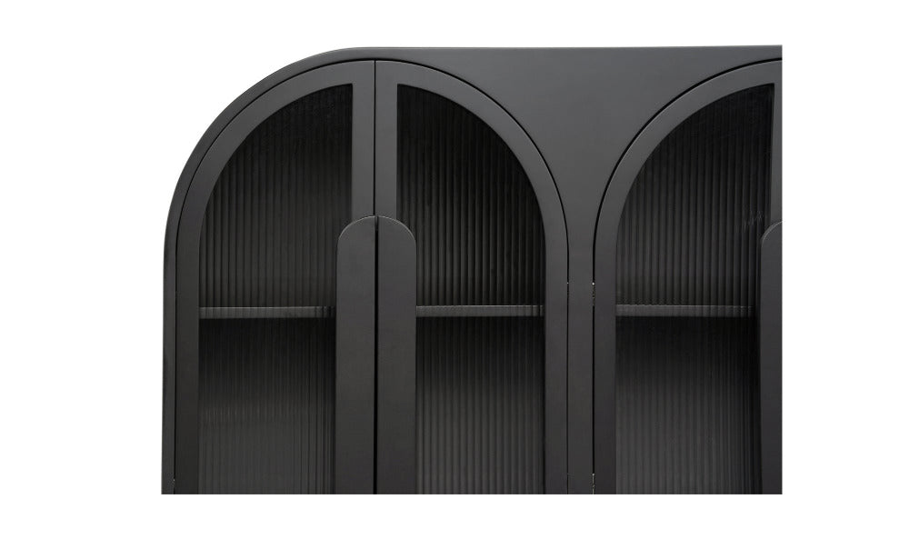 Black arch-shaped sideboard on a white background