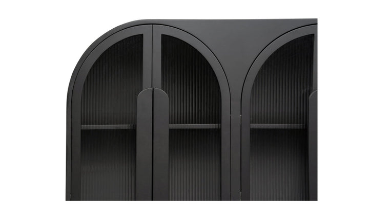 Black arch-shaped sideboard on a white background