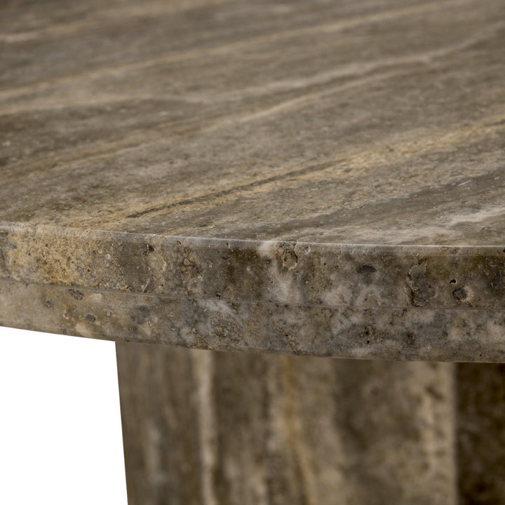 Close-up of a stone table with a natural pattern