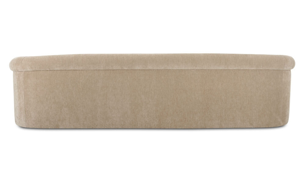 Beige rectangular sofa on a white background