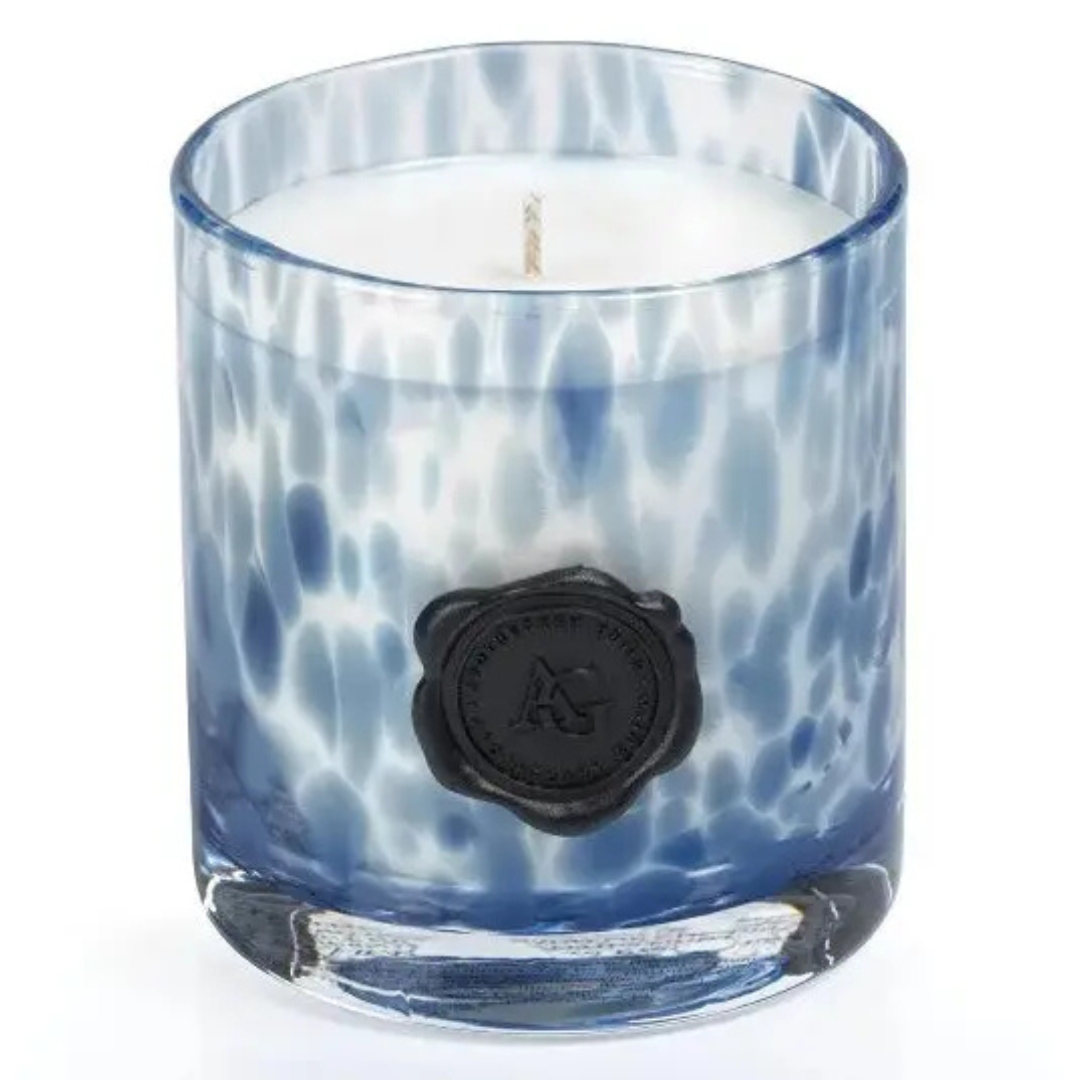 Scented Candle in Blue Glass Jar