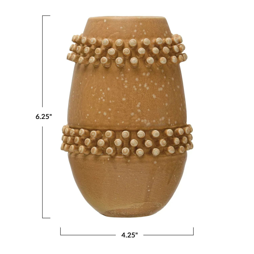 Tribeca Stoneware Vase with Raised Dots
