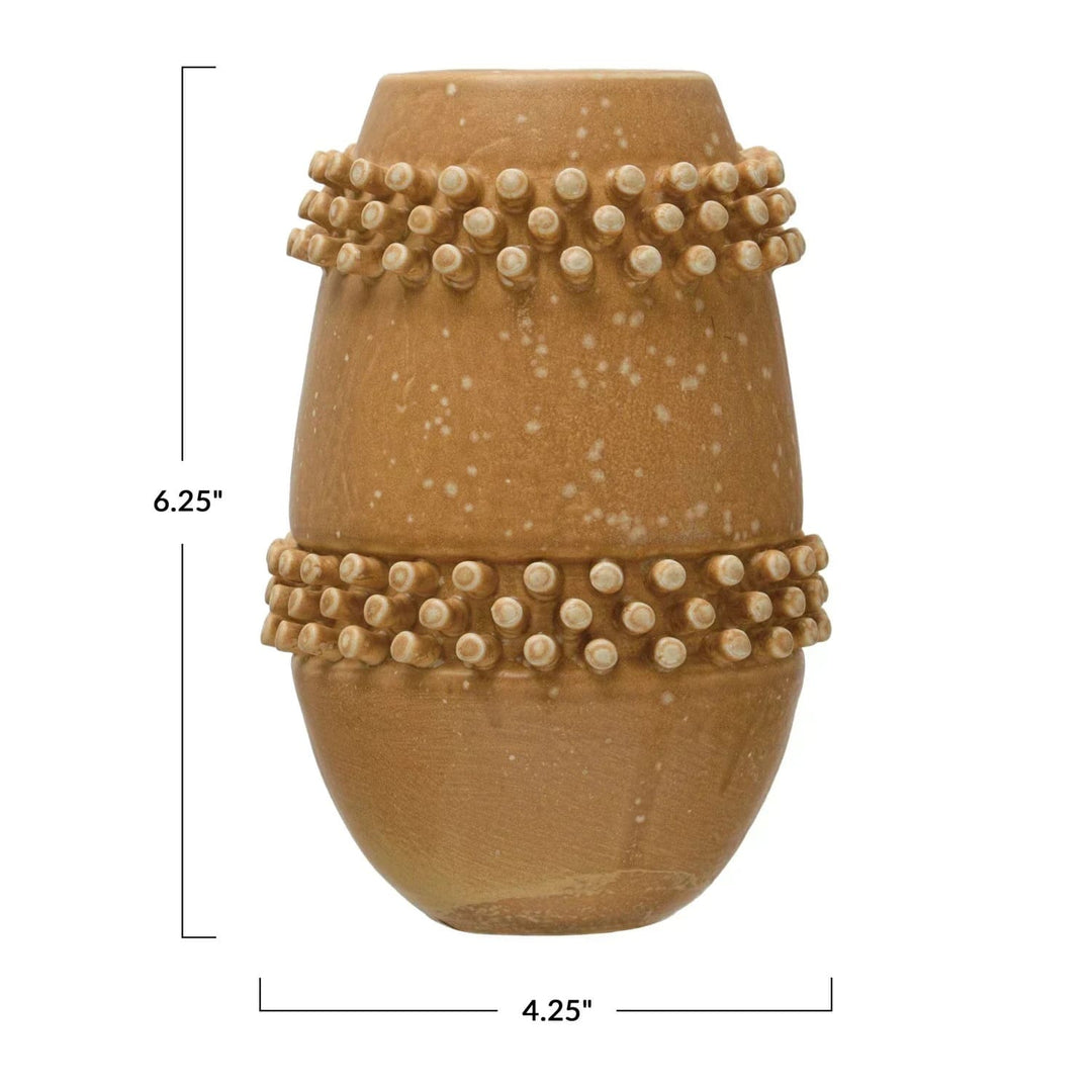 Tribeca Stoneware Vase with Raised Dots