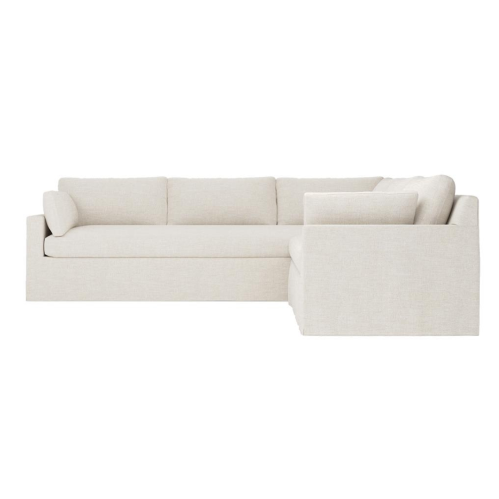 Weybridge Sea Salt Performance Slipcovered Corner Sectional - Right End - 123"