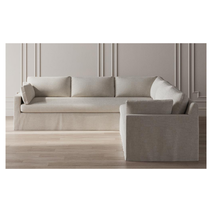 Weybridge Sea Salt Performance Slipcovered Corner Sectional - Right End - 123"
