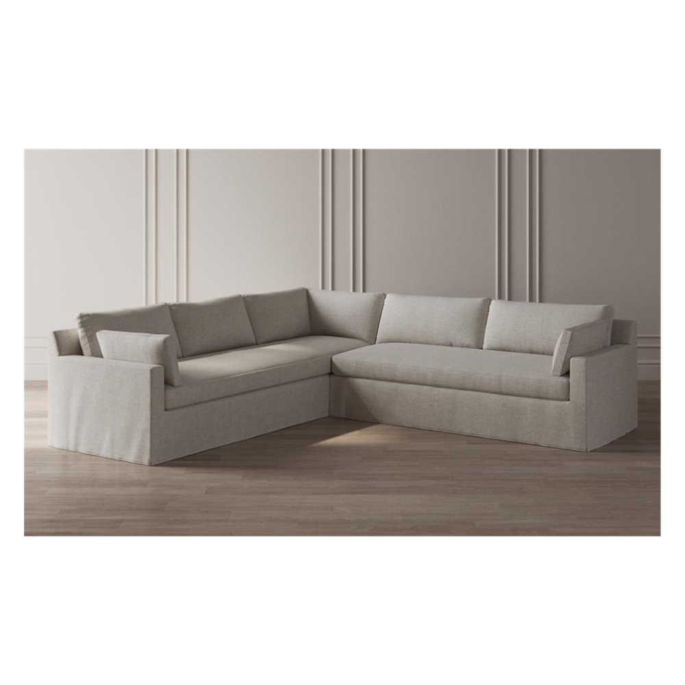 Weybridge Sea Salt Performance Slipcovered Corner Sectional - Right End - 123"