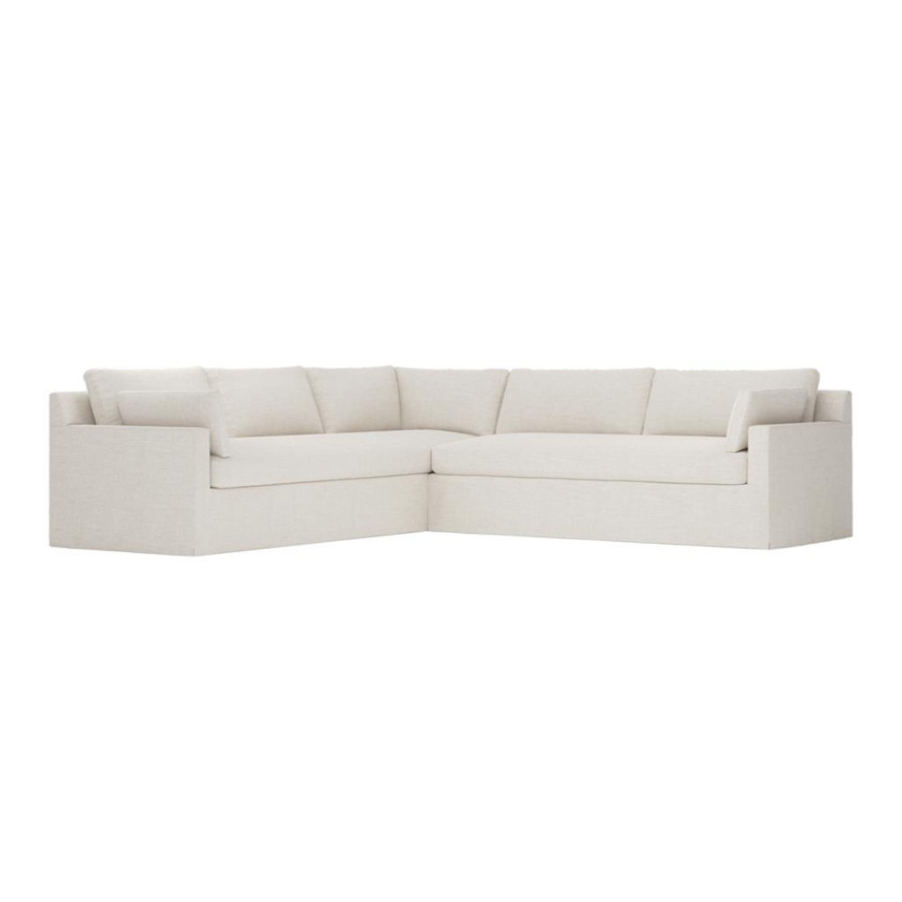 Weybridge Sea Salt Performance Slipcovered Corner Sectional - Right End - 123"