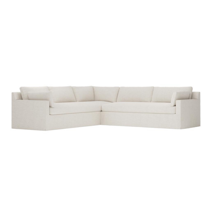 Weybridge Sea Salt Performance Slipcovered Corner Sectional - Right End - 123"