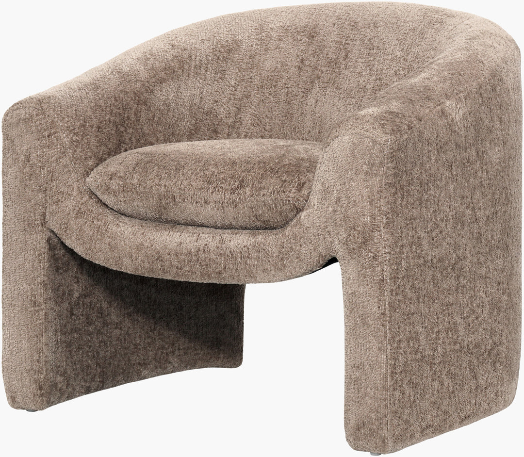 Cascadia Accent Chair in taupe bouclé-textured fabric