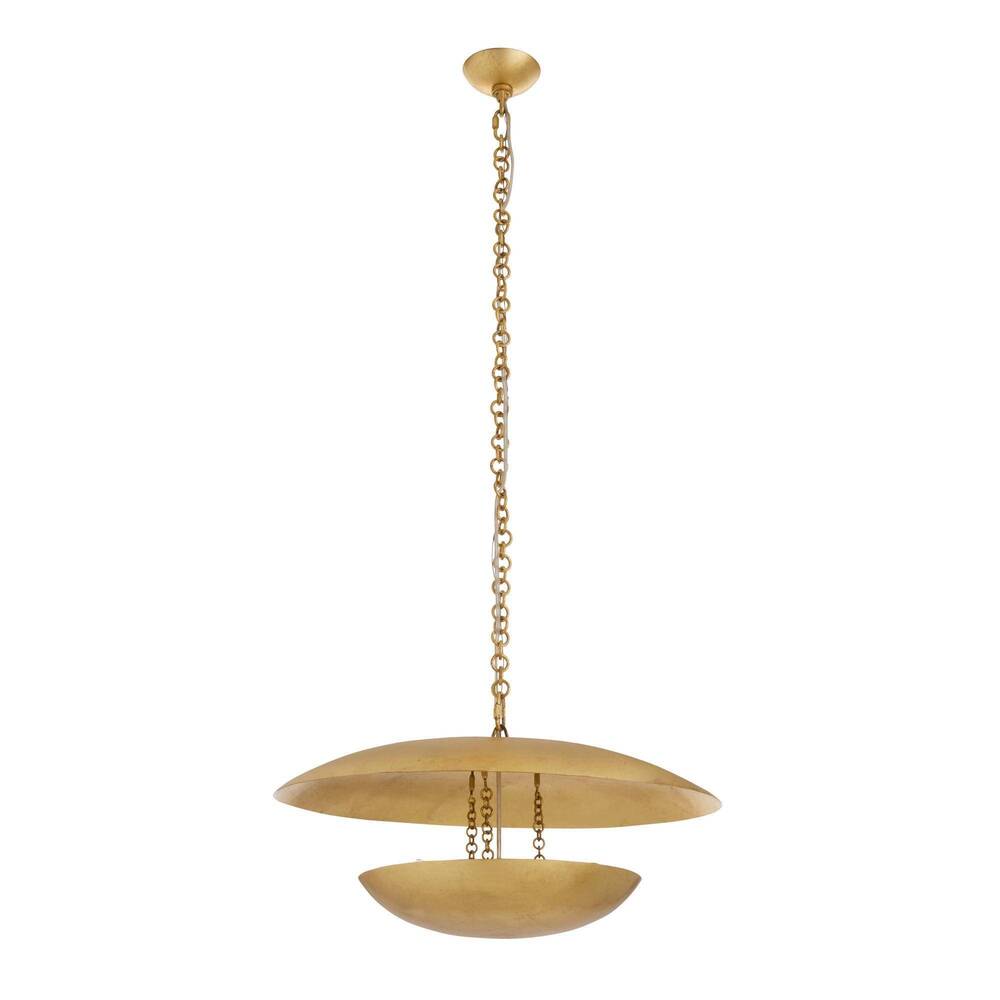 Gold chandelier on a white background