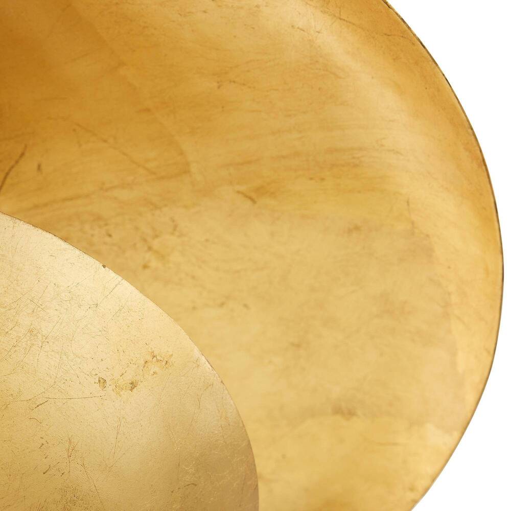 Close-up of golden chandelier with a soft focus on a white background