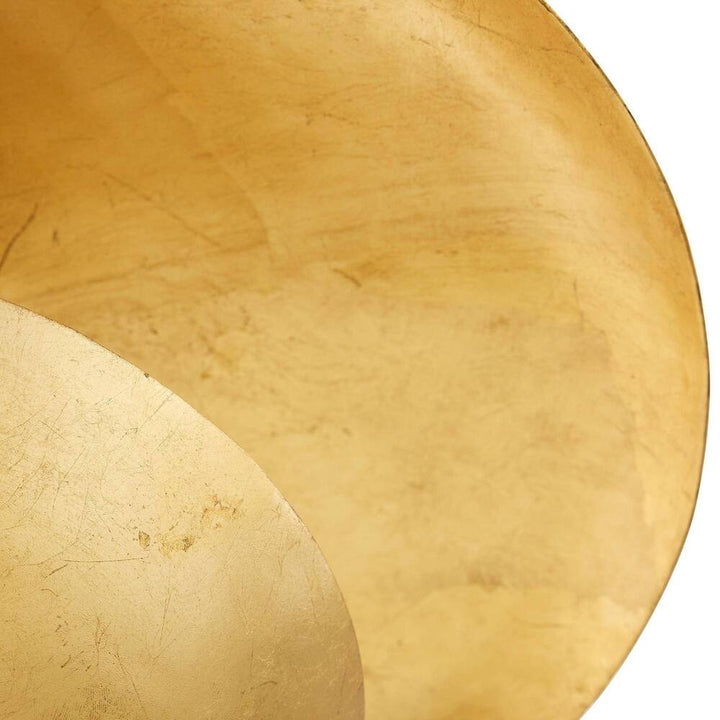 Close-up of golden chandelier with a soft focus on a white background