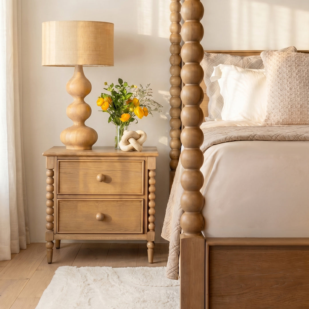 Marcellina Bed styled in a serene natural bedroom