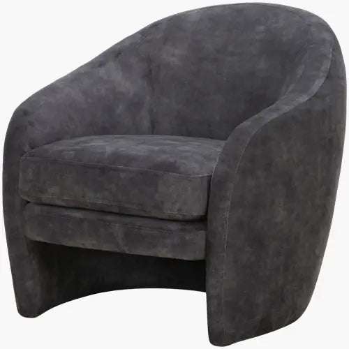 Three-quarter view of the Hatch Accent Chair in charcoal