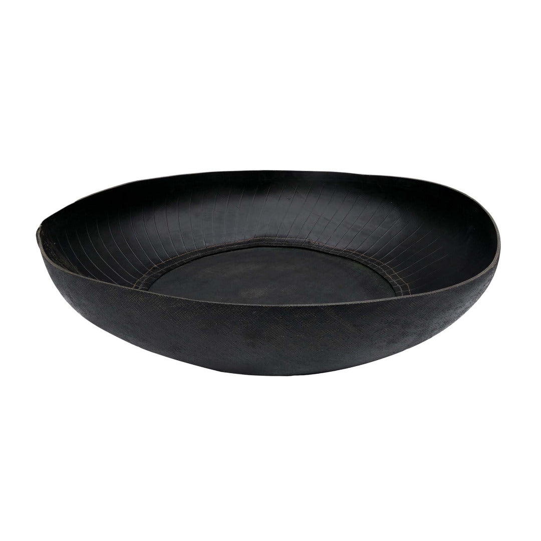 Black rubber bowl on a white background