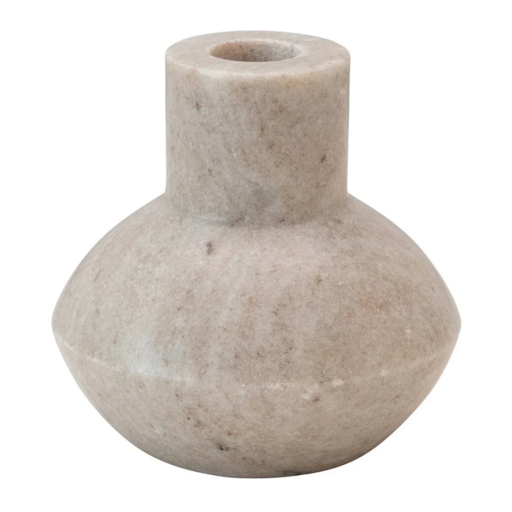 4-Inch Marble Taper Holder - Natural Stone Candle Stand