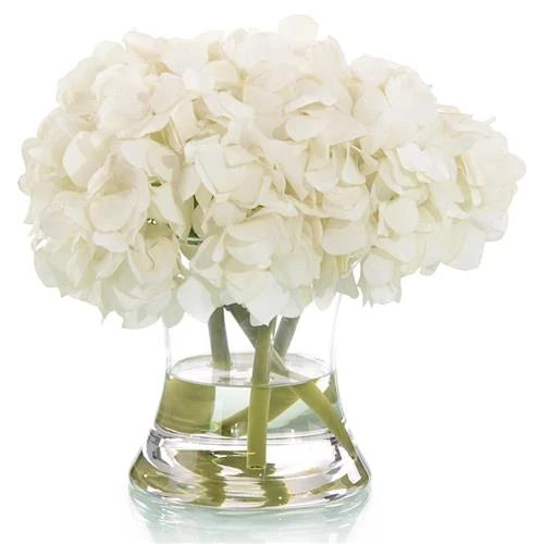 John-Richard Real Touch Hydrangeas French Concave Vase Faux Floral Arrangement