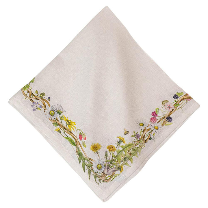 Juliska Meadow Walk French Country White Linen Napkin