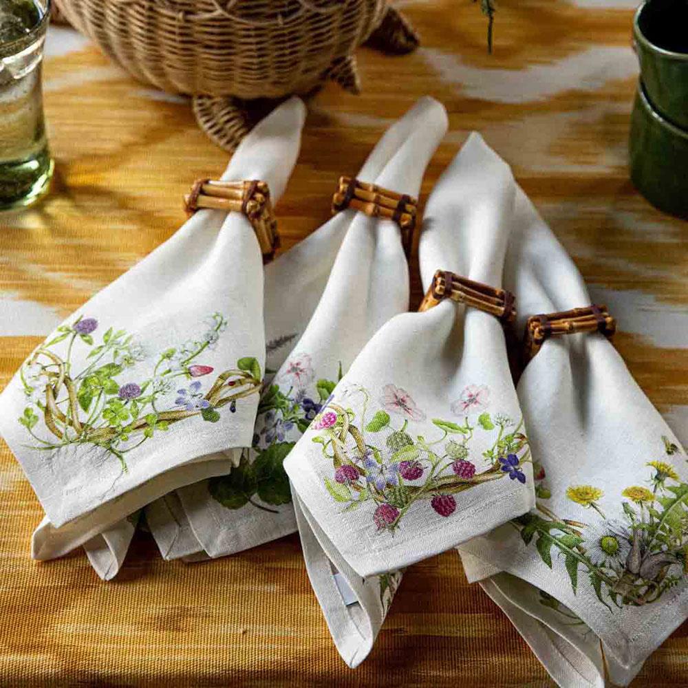 Juliska Meadow Walk French Country White Linen Napkin