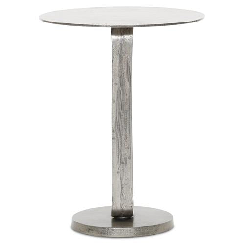 Sam Modern Classic Silver Aluminum Round Side End Table
