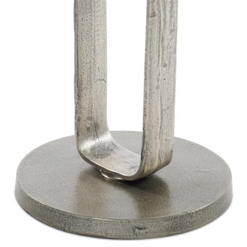 Sam Modern Classic Silver Aluminum Round Side End Table