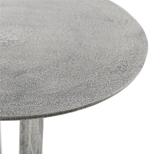 Sam Modern Classic Silver Aluminum Round Side End Table