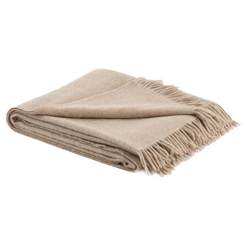 ﻿ Virdis Modern Classic Light Brown Wool Throw Blanket