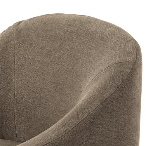 Desiree Modern French Coffee Brown Slipcover Dining Arm Chair