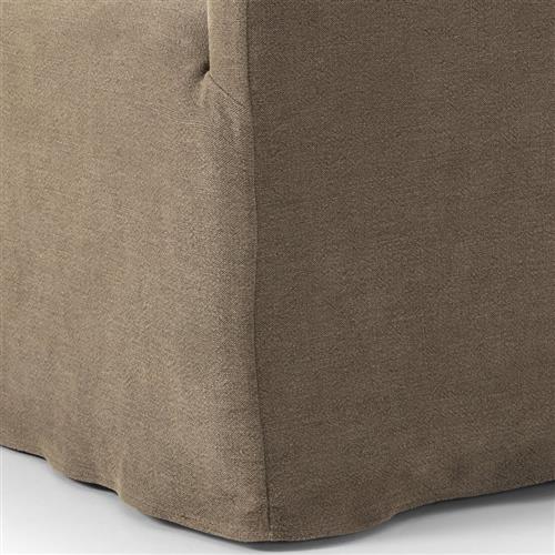 Desiree Modern French Coffee Brown Slipcover Dining Arm Chair