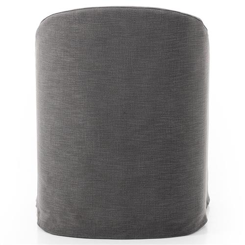 Desiree Modern French Charcoal Grey Slipcover Dining Arm Chair
