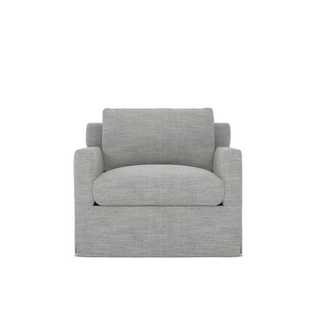 Weybridge Canvas Performance Slipcovered Swivel Chair