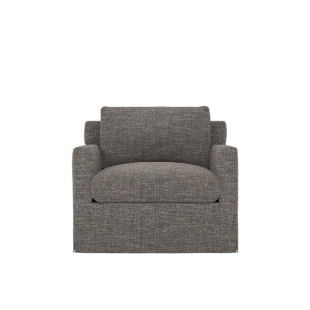 Weybridge Canvas Performance Slipcovered Swivel Chair