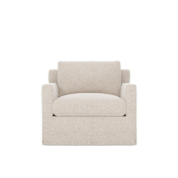 Weybridge Canvas Performance Slipcovered Swivel Chair