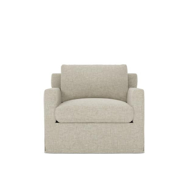 Weybridge Canvas Performance Slipcovered Swivel Chair