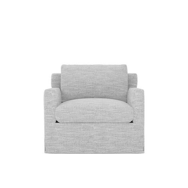 Weybridge Canvas Performance Slipcovered Swivel Chair