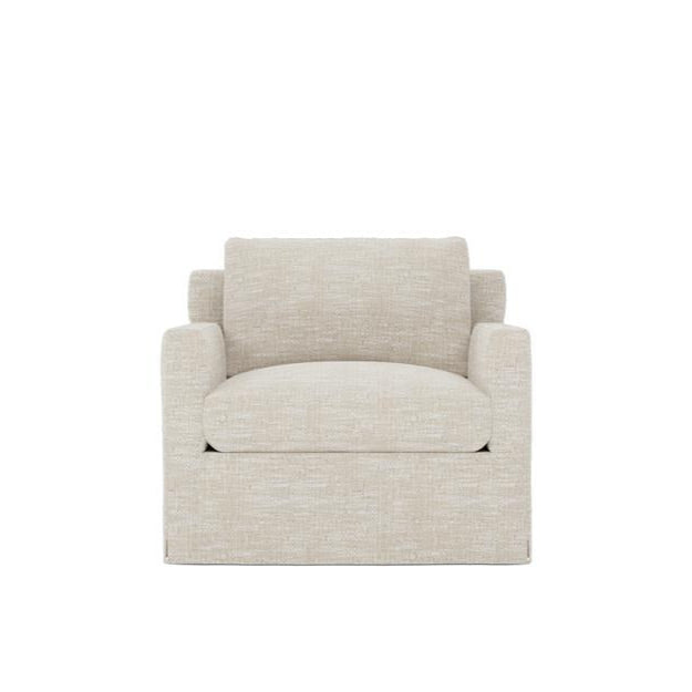 Weybridge Canvas Performance Slipcovered Swivel Chair