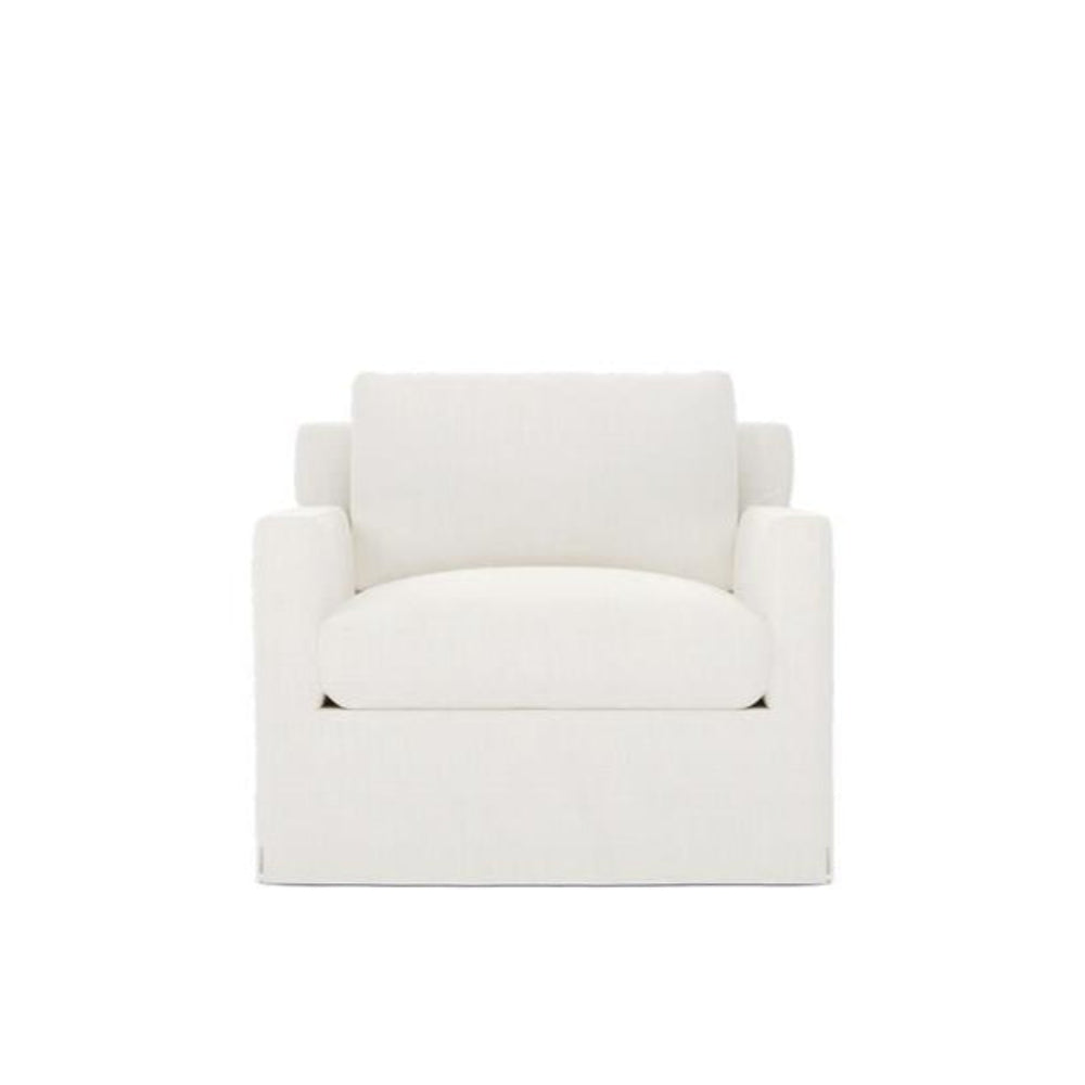 Weybridge Canvas Performance Slipcovered Swivel Chair