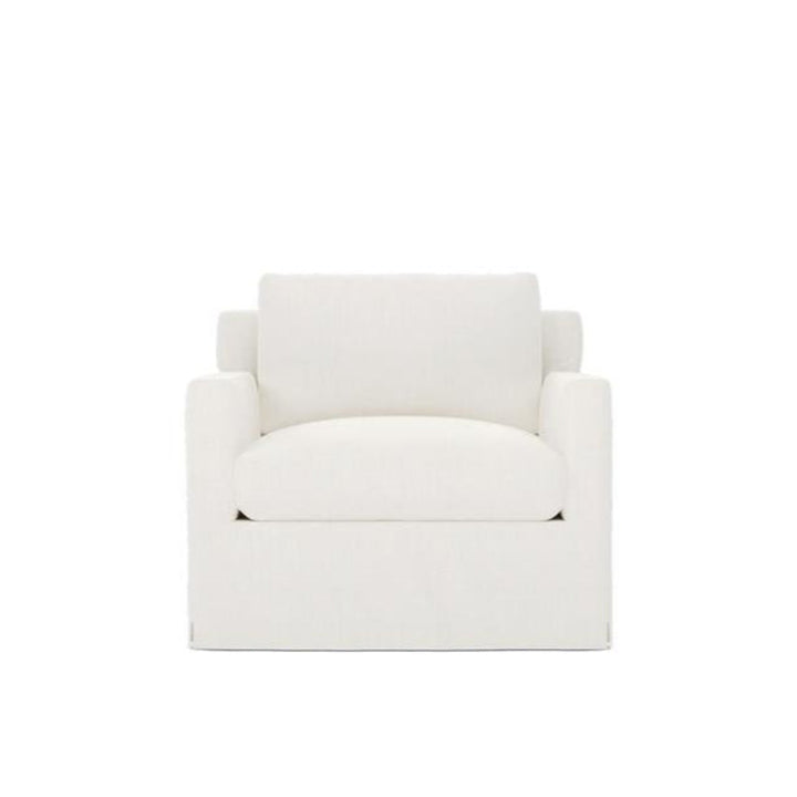 Weybridge Canvas Performance Slipcovered Swivel Chair