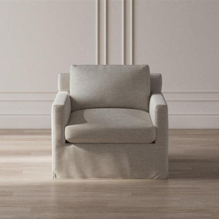 Weybridge Canvas Performance Slipcovered Swivel Chair