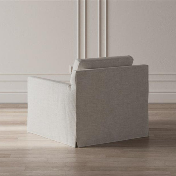 Weybridge Canvas Performance Slipcovered Swivel Chair