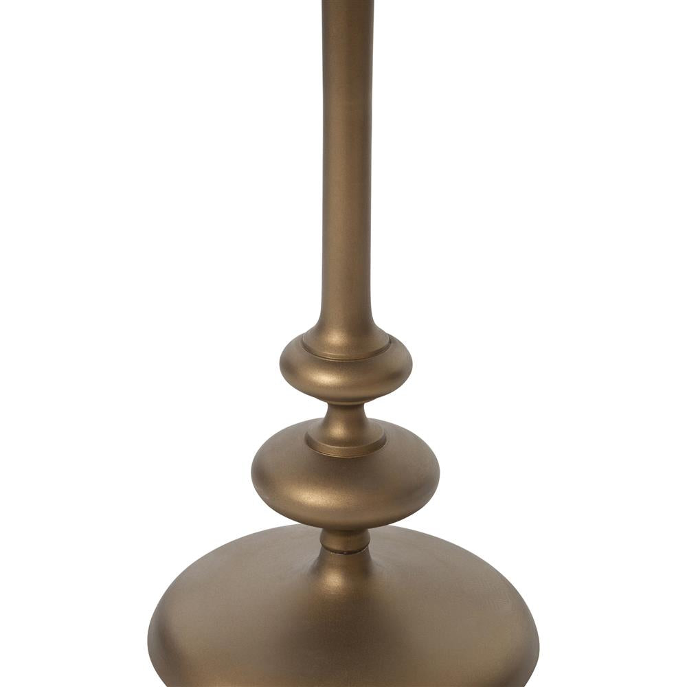 Lupe Industrial Loft Brass Aluminum Matchstick Pedestal Round Side End Table