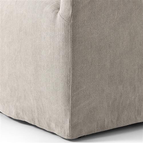 Desiree Modern French Country Beige Twill Slipcover Dining Arm Chair
