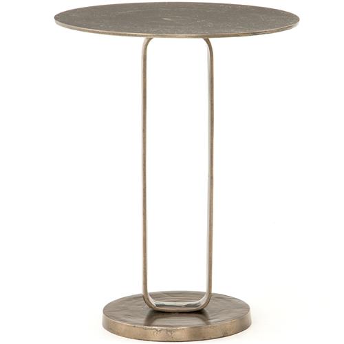 Sam Modern Classic Bronze Aluminum Round Side End Table