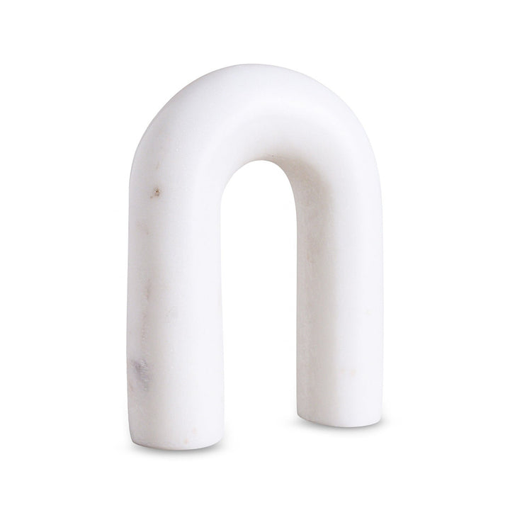 White marble arch figurine on a white background